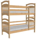 Кровать двухъярусная деревянная с дополнительным ограждением на нижнем ярусе