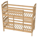 Кровать деревянная двухъярусная с ограждениями на нижнем ярусе