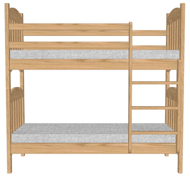 Деревянная двухъярусная кровать "Мишутка"